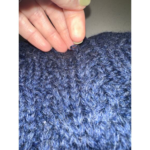 Vintage LL Bean Women’s Wool Cardigan Button Front Cable Knit Blue M Ireland - Picture 8 of 9